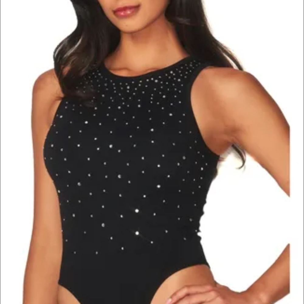 Forever 21 Black Studded Bodysuit